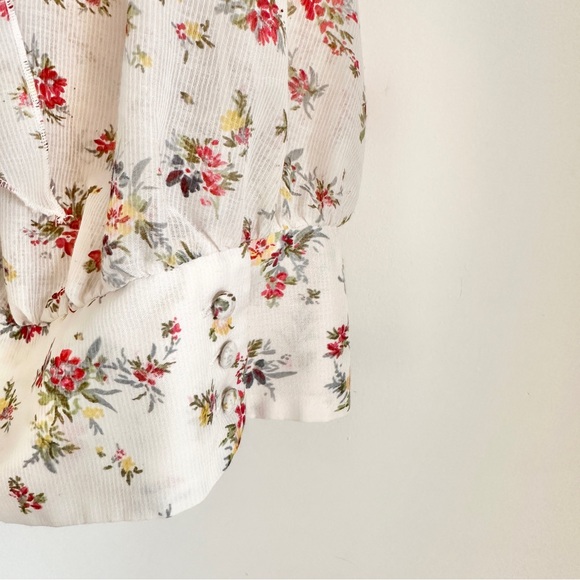 Guess • Floral Ruffle Tank with Ruched Hem - Picture 3 of 7